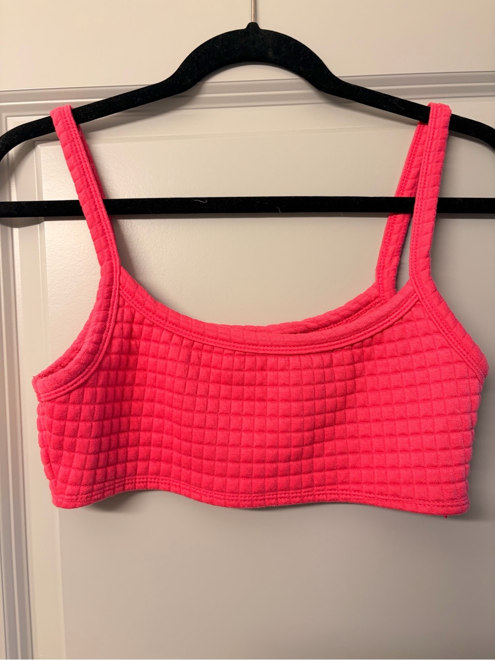 Princess Polly Hot Pink Textured Crop Tank